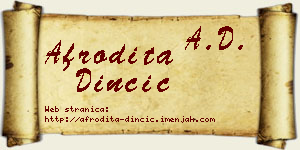 Afrodita Dinčić vizit kartica